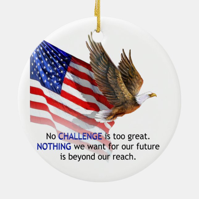 Flagge u. Trumpf-Zitat Eagles Donald J Keramikornament (Hinten)