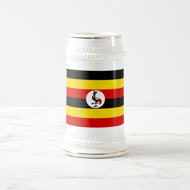 Flagge Ugandas Bierglas (Mittel)
