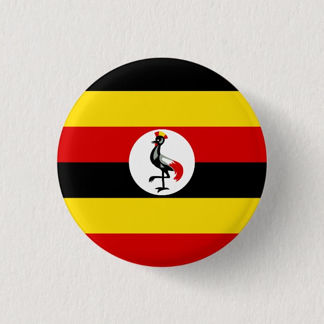 Flagge Ugandas Button (Vorderseite)