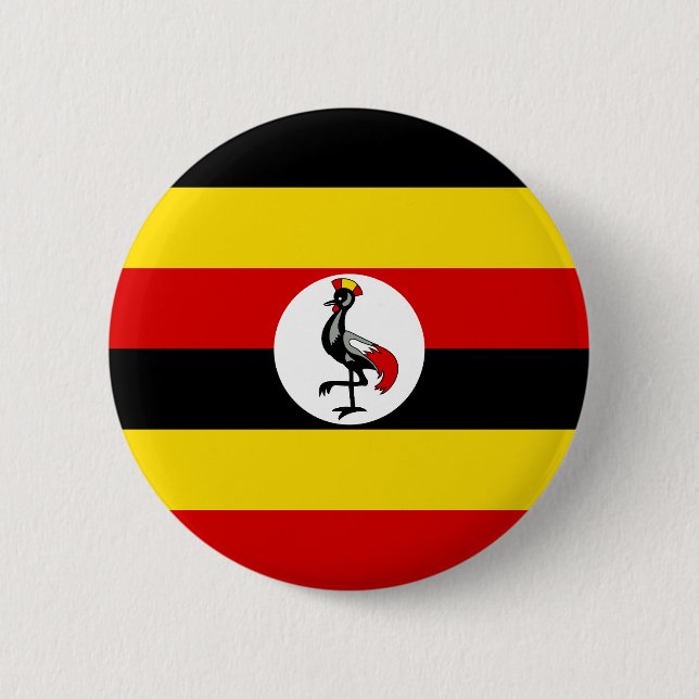Flagge Ugandas Button (Vorderseite)