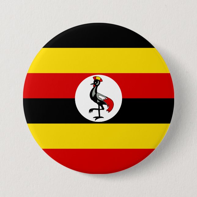 Flagge Ugandas Button (Vorderseite)