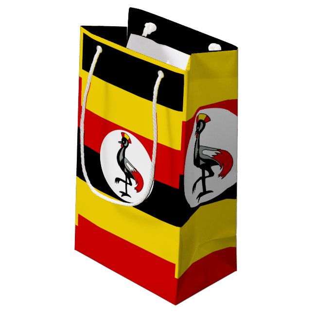 Flagge Ugandas-Geschenktasche Kleine Geschenktüte (Rückseite Schrägansicht)