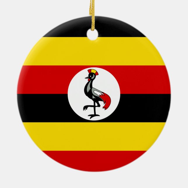 Flagge Ugandas Keramik Ornament (Hinten)