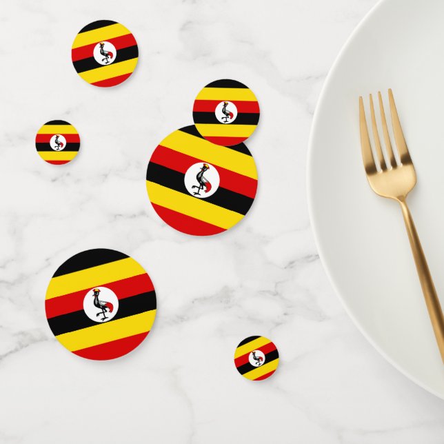 Flagge Ugandas Konfetti (Gruppe)