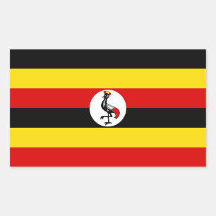 Flagge Ugandas Rechteckiger Aufkleber