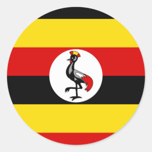 Flagge Ugandas Runder Aufkleber