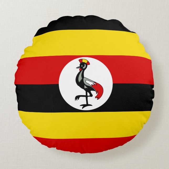 Flagge Ugandas Rundes Kissen (Vorderseite)