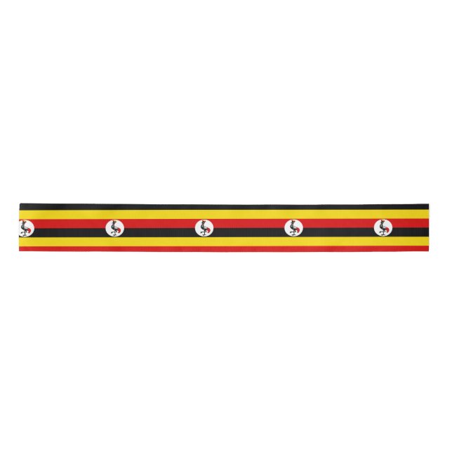 Flagge Ugandas Satinband (Vorderseite)