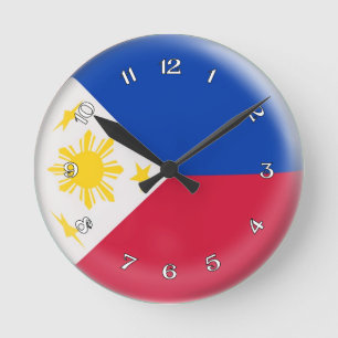 Flagge Uhr-Philippinen Philippino Blasen-Entwurf Runde Wanduhr