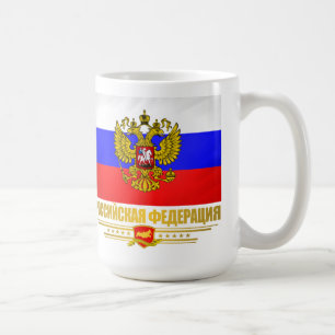Flagge und Emblem der Russischen Föderation Kaffeetasse