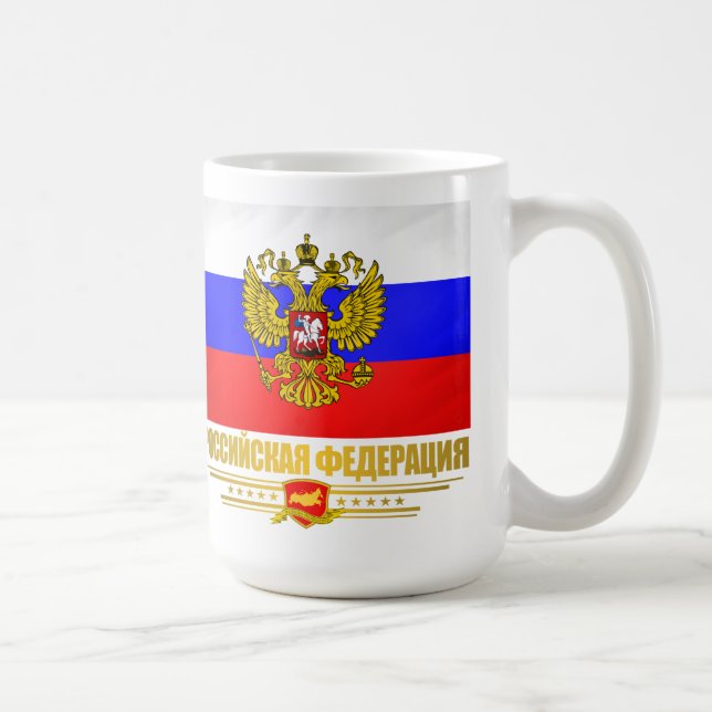 Flagge und Emblem der Russischen Föderation Kaffeetasse (Rechts)