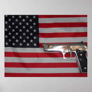 Flagge-und Gewehr-Plakat Poster