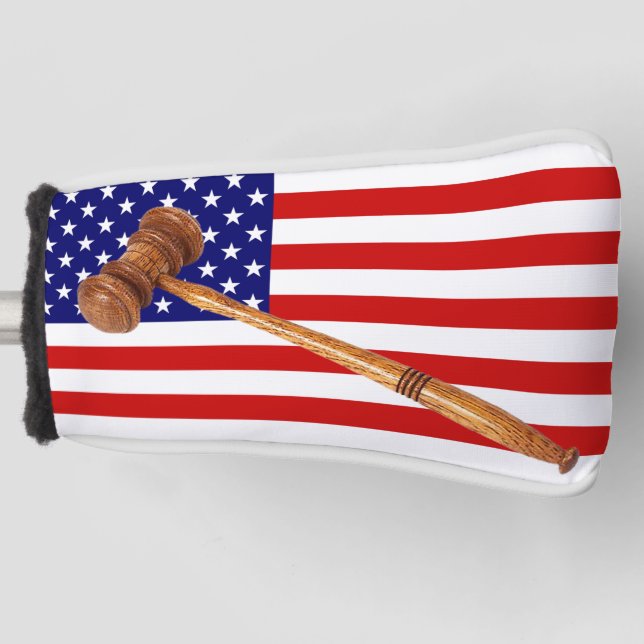 FLAGGE UND HAMMER GOLF HEADCOVER (Vorderseite)
