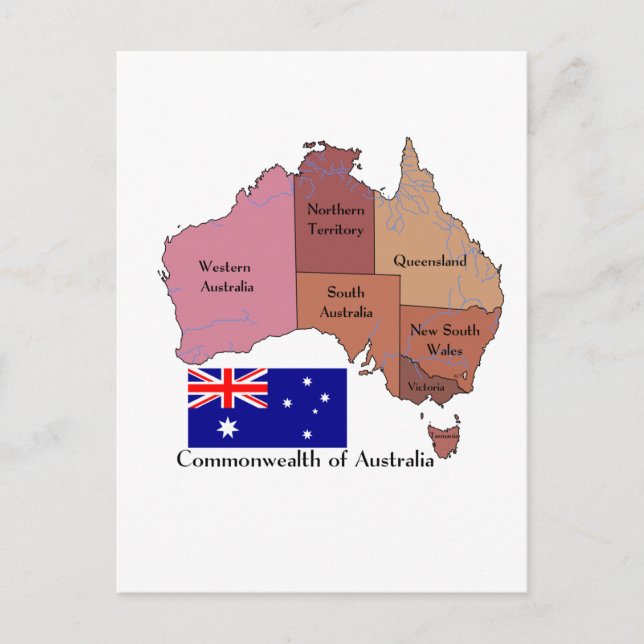 Flagge und Karte Australiens (Vorderseite)