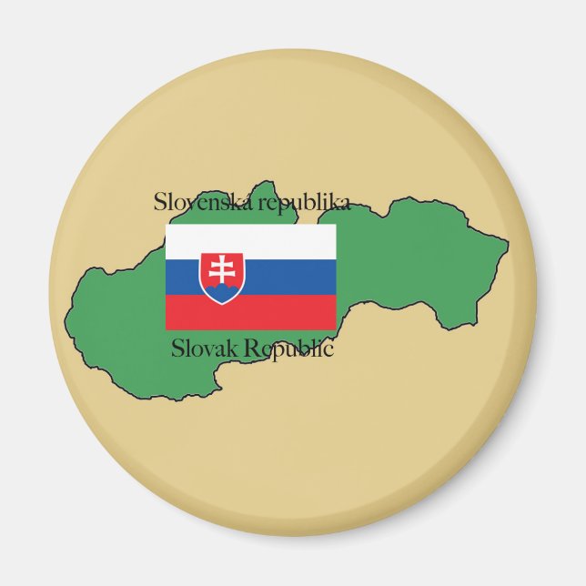 Flagge und Karte der Slowakei Magnet (Vorne)