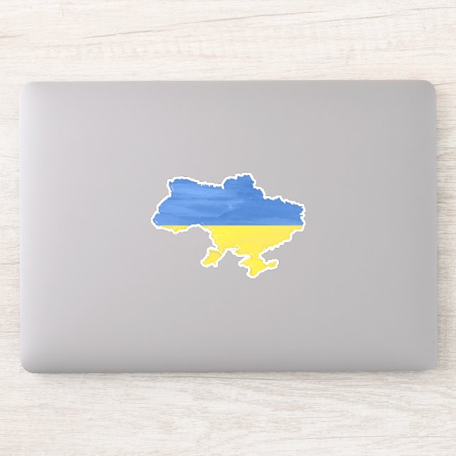 Flagge und Karte der Ukraine Aufkleber (Computer)
