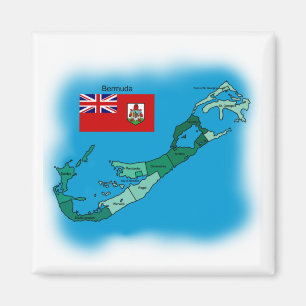 Flagge und Karte von Bermuda Magnet