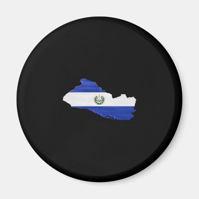 Flagge und Karte von El Salvador Magnet (Vorne)
