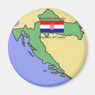 Flagge und Karte von Kroatien Magnet