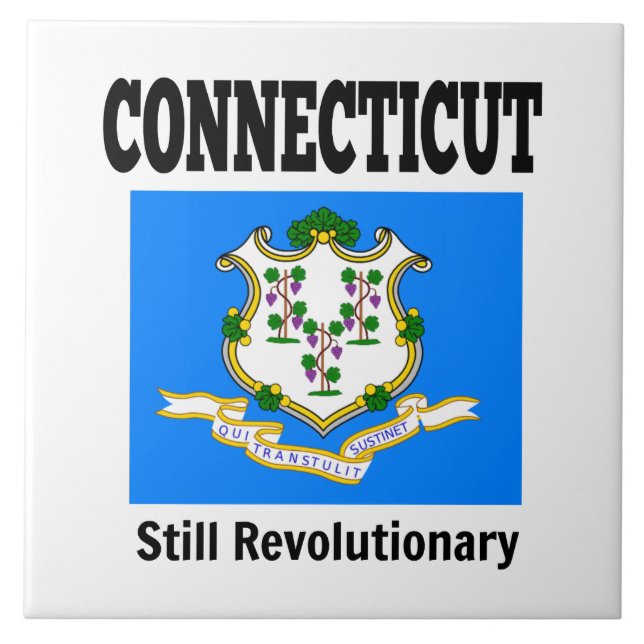Flagge und Motto von Connecticut Fliese (Vorderseite)