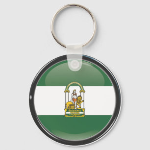 Flagge und Schild von Andalusien Schlüsselanhänger