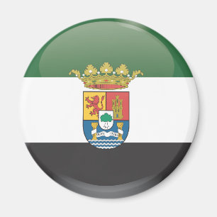 Flagge und Schild von Estremadura Magnet