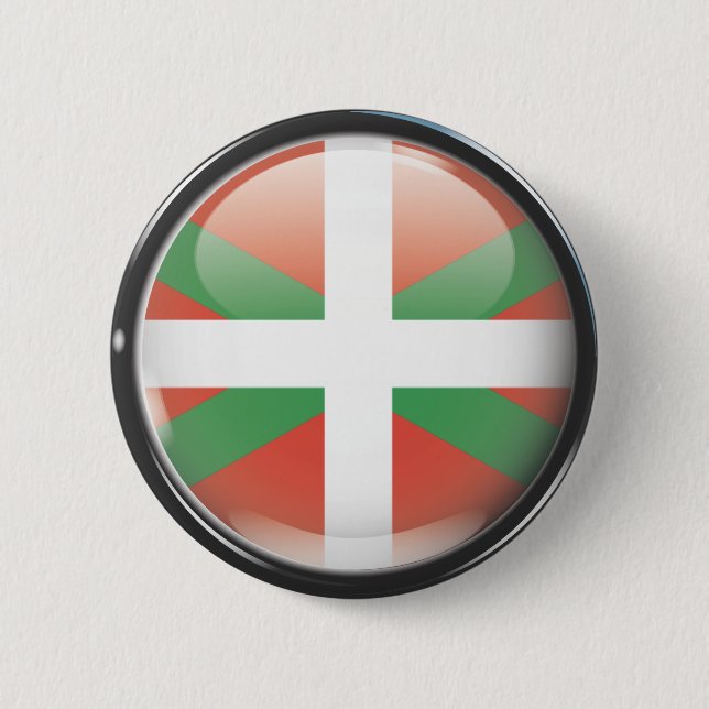 Flagge und Schild von Euskadi Button (Vorderseite)