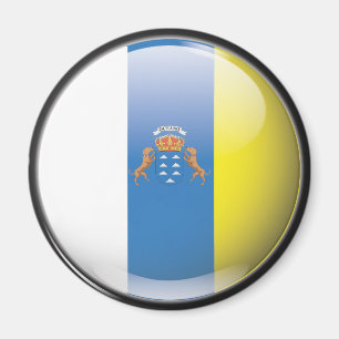 Flagge und Schild von Kanarischen Inseln Magnet