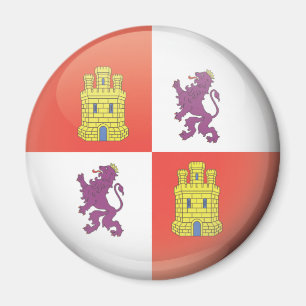 Flagge und Schild von Kastilien Und Leon Magnet
