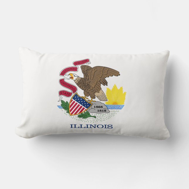 Flagge und Siegel von Illinois Lendenkissen (Vorderseite)