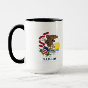 Flagge und Siegel von Illinois Tasse