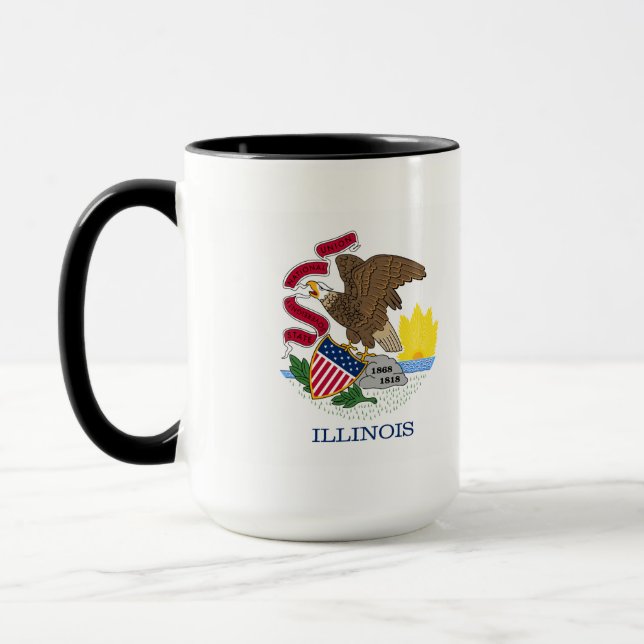 Flagge und Siegel von Illinois Tasse (Links)