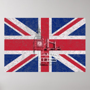 Flagge und Symbole Großbritanniens ID154 Poster