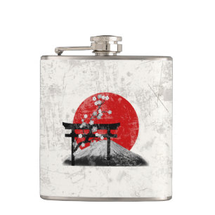 Flagge und Symbole Japans ID153 Flachmann