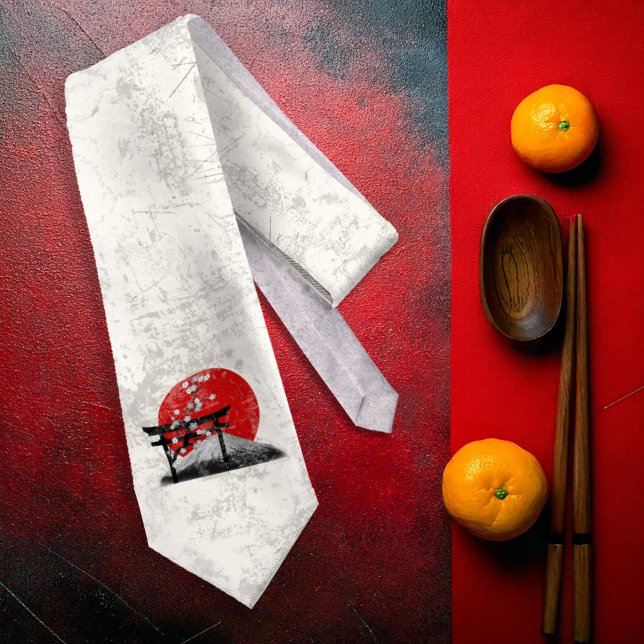 Flagge und Symbole Japans ID153 Krawatte (Von Creator hochgeladen)