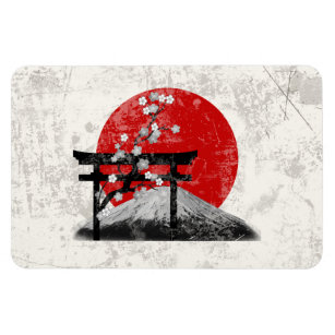 Flagge und Symbole Japans ID153 Magnet