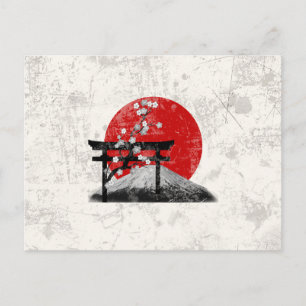 Flagge und Symbole Japans ID153 Postkarte