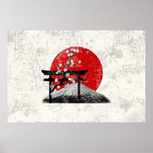 Flagge und Symbole von Japan ID153 Poster