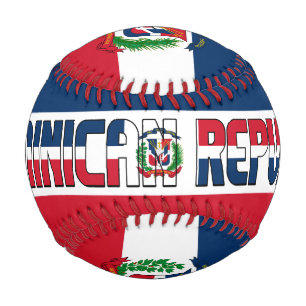 Flagge und Wappen der Dominikanischen Republik Baseball