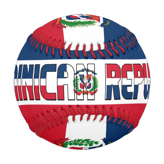 Flagge und Wappen der Dominikanischen Republik Baseball (Vorderseite)