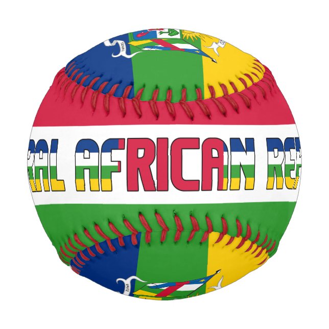 Flagge und Wappen der Zentralafrikanischen Republi Baseball (Vorderseite)