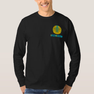 Flagge und Wappen Kasachstans Patriotisch T-Shirt