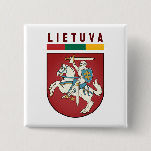 Flagge und Wappen Litauens Button