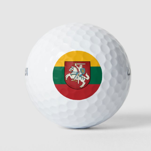 Flagge und Wappen Litauens Golfball (Vorderseite)