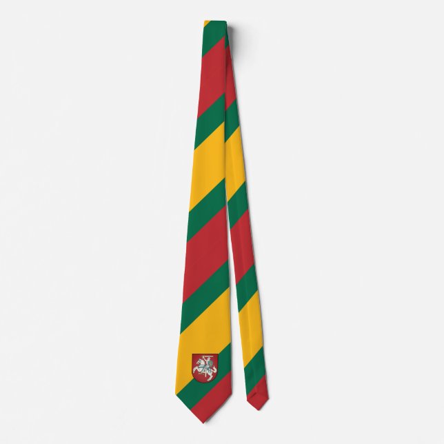 Flagge und Wappen Litauens Krawatte (Vorderseite)