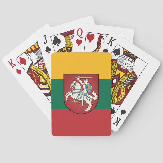Flagge und Wappen Litauens Spielkarten (Rückseite)