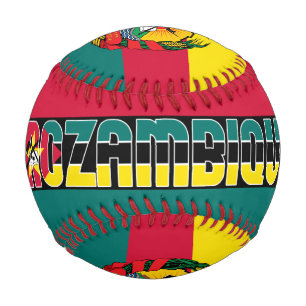 Flagge und Wappen Mosambiks Patriotisch Baseball