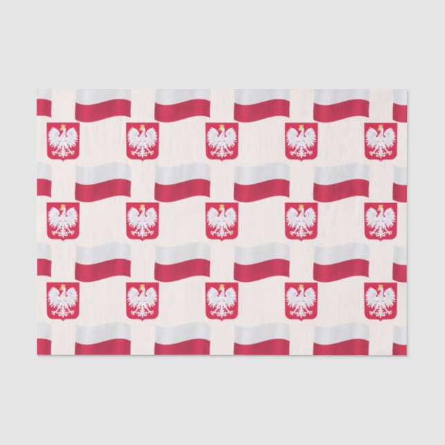 Flagge und Wappen Polen Seidenpapier (Vorderseite)
