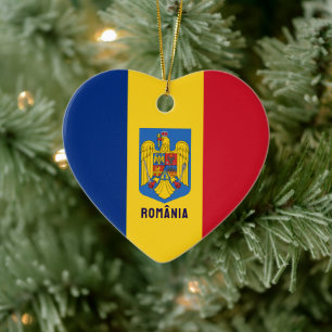 Flagge und Wappen Rumäniens Keramik Ornament