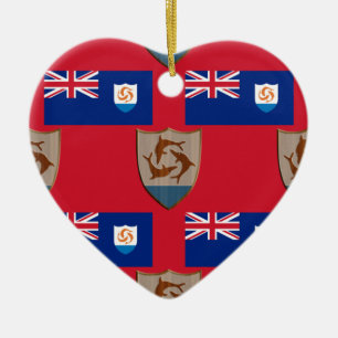 Flagge und Wappen von Anguilla Keramikornament